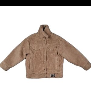 UGG Frankie Sherpa Trucker Jacket Camel Tan Women’s XS